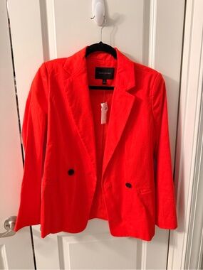 Banana Republic Bright Red Double-Button Blazer